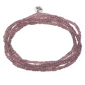 Melady Halsketting Dames 2mm*1m Paars Glas Ketting Dames Kralenketting