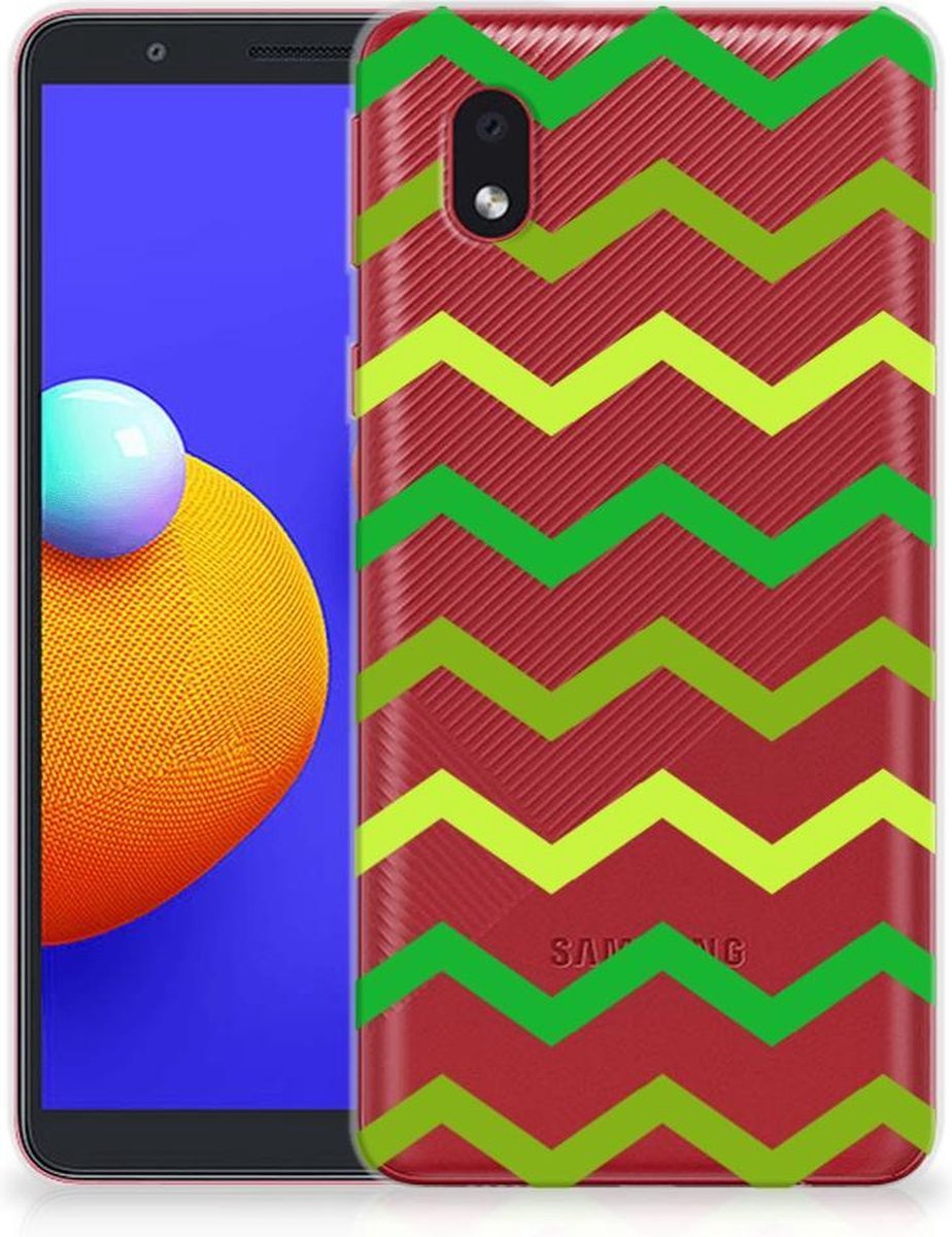 Samsung Galaxy A01 Core TPU bumper Zigzag Groen