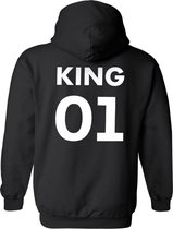 King 01 / Queen 01 Hoodie New (King - Maat XXL) | Koppel Cadeau | Valentijn Cadeautje voor hem & haar