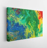 Closeup view of an abstract oil painting on canvas. Grunge background, fragment of artwork, spot of paint, modern art, contemporary art - Modern Art Canvas - Horizontal - 389825152 - 50*40 Ho