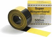 Afzetlint  500 m - geel zwart - in dispenserdoos - Afbakeningslint