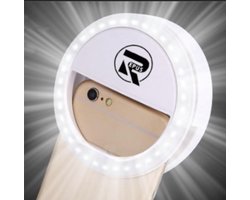 Repus - Selfie Ring Light voor mobiel | 3 verschillende standen | Kleur Wit | Ringlamp | Led lampen | Met oplader | Meer belichting voor je foto's | Mooiere foto's voor Instagram, Snapchat en TikTok