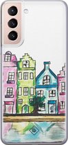 Samsung S21 Plus hoesje siliconen - Amsterdam | Samsung Galaxy S21 Plus case | multi | TPU backcover transparant