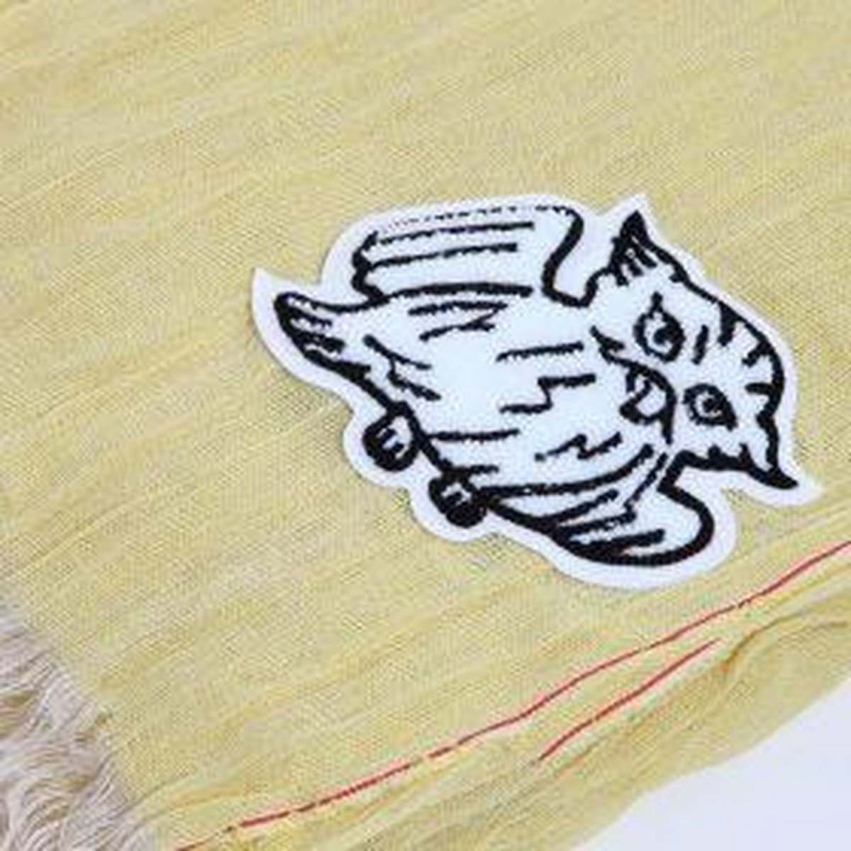 Kyoto-to Banshu geweven sjaal Uil - Geel - 180cm - katoen