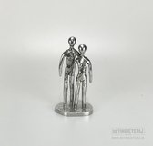 Sculptuur ''Het Gezin'' - Echtpaar - Beeldje Familie - Klassiek - tinnen huwelijk - 10 jaar getrouwd - Vaderdag - Moederdag