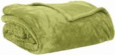 Micro flanel deken - Fleece - Extra groot - 230x250 - Limoen / Groen