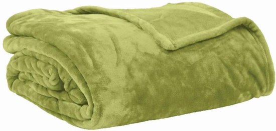 Micro flanel deken - Fleece - Extra groot - 230x250 - Limoen / Groen |  bol.com