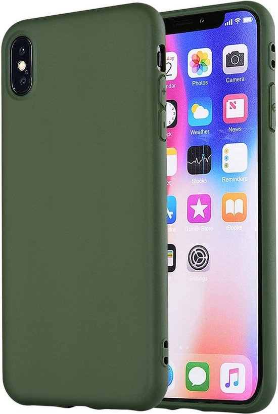 iPhone xs max hoesje groen - iPhone xs max hoesje siliconen case hoesjes  cover hoes | bol.com