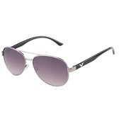 IZZLE Zonnebril Aviator 1046 - Dames/Heren - UV400 bescherming - Zilver met zwart montuur/Gekleurd glas