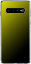 Samsung Galaxy S10 - Smart cover - Geel Zwart - Transparante zijkanten