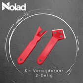 Nolad® Kit verwijderaar - Kit Schraper - Kitverwijderaars - Siliconen kit Verwijderaar - Kitremover - Set - 2 stuks - Verwijderen en glad strijken - Kitschraper - Rood