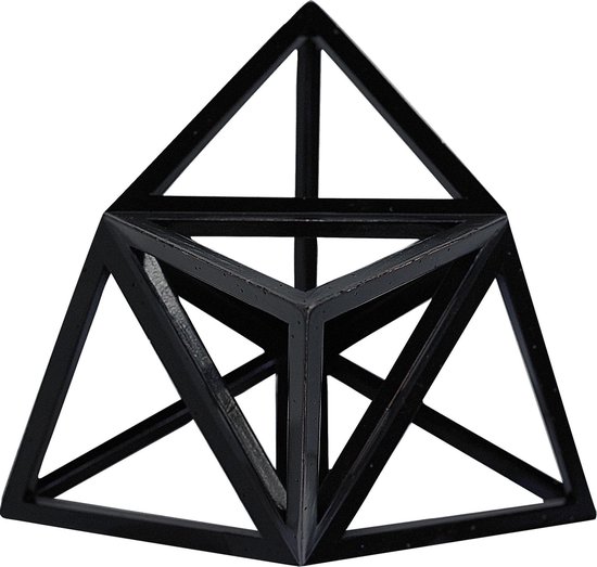 Authentic Models - Decoratief figuur Elevated Tetrahedron - zwart - afmetingen: 20 x 20 x18cm
