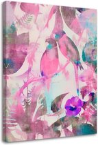 Schilderij Verliefde vogels, 2 maten, roze (wanddecoratie)
