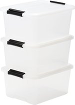IRIS Topbox Boîte de rangement - 15L - Plastique - 3 pièces - Transparent