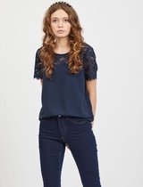 Vila VILOVIE SS LACE TOP - Navy Blazer Dark Blue