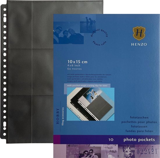 Multo pochette transparente pour photo A4 23 trous 10 x 15 cm vertical (10  pièces)