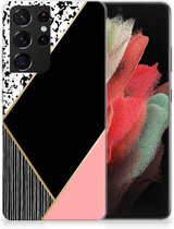 Souple Housse pour Samsung Galaxy S21 Ultra Coque Téléphone Formes Rose Noir