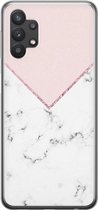 Samsung Galaxy A32 5G hoesje siliconen - Marmer roze grijs - Soft Case Telefoonhoesje - Marmer - Roze