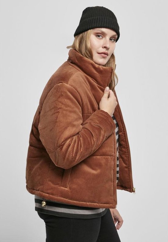 Veste d'hiver Urban Classics Puffer -L- Velours côtelé Marron