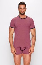 Fabio Heren T-Shirt modal, zwart/rood/wit, maat L