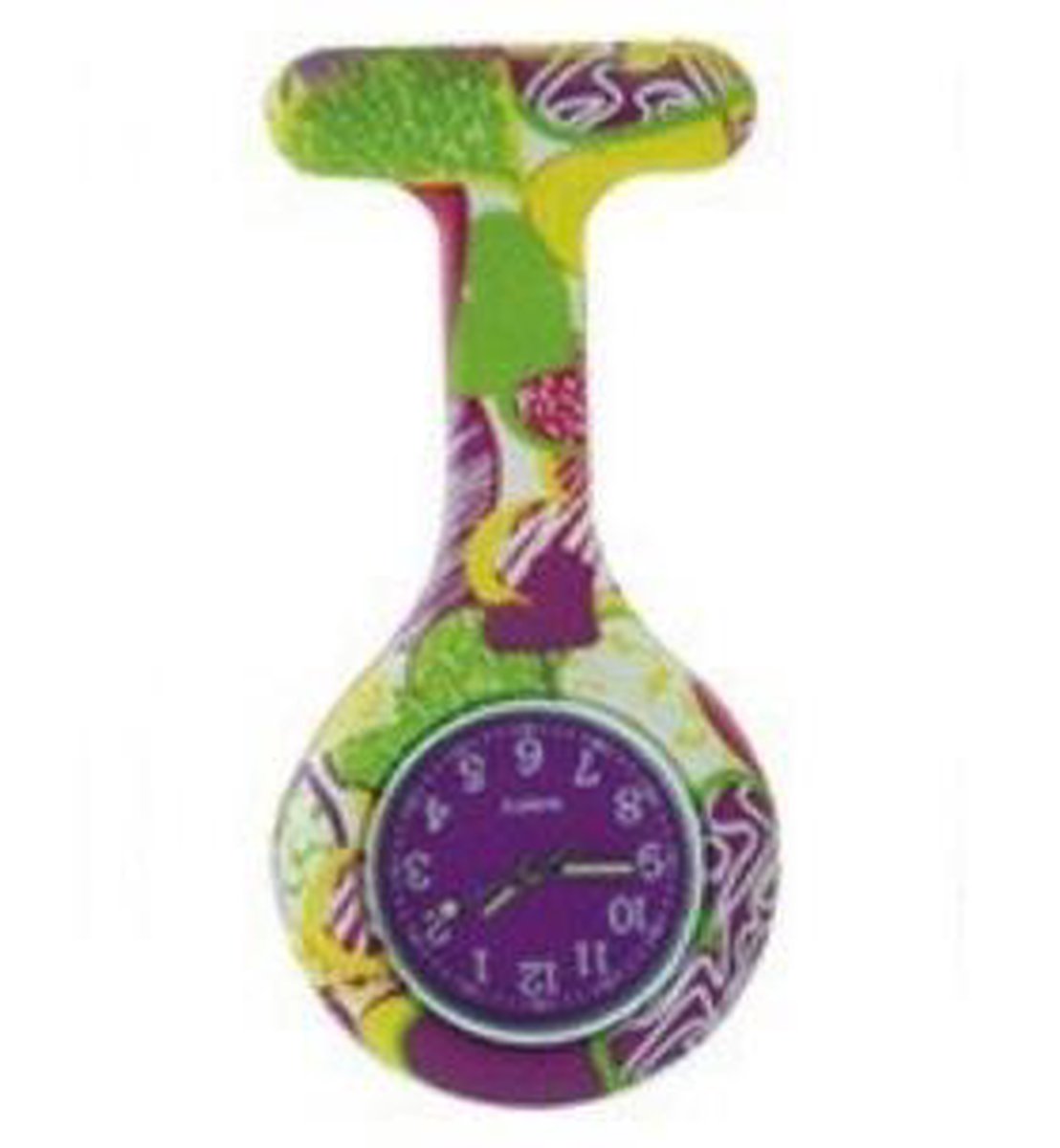 Verpleegster horloge jelly hart - wijzerplaat paars