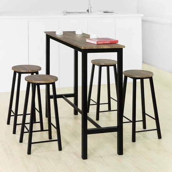 Simpletrade Bartafel - Met 4 stoelen - Hoge tafel - 120 x 100 x 40 cm |  bol.com