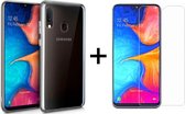 Samsung A20e Hoesje Siliconen Case - Samsung Galaxy A20e hoesje siliconen case transparant cover - 1x Samsung A20e Screenprotector