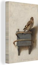 Canvas Schilderij Het puttertje - Carel Fabritius - 40x60 cm - Wanddecoratie