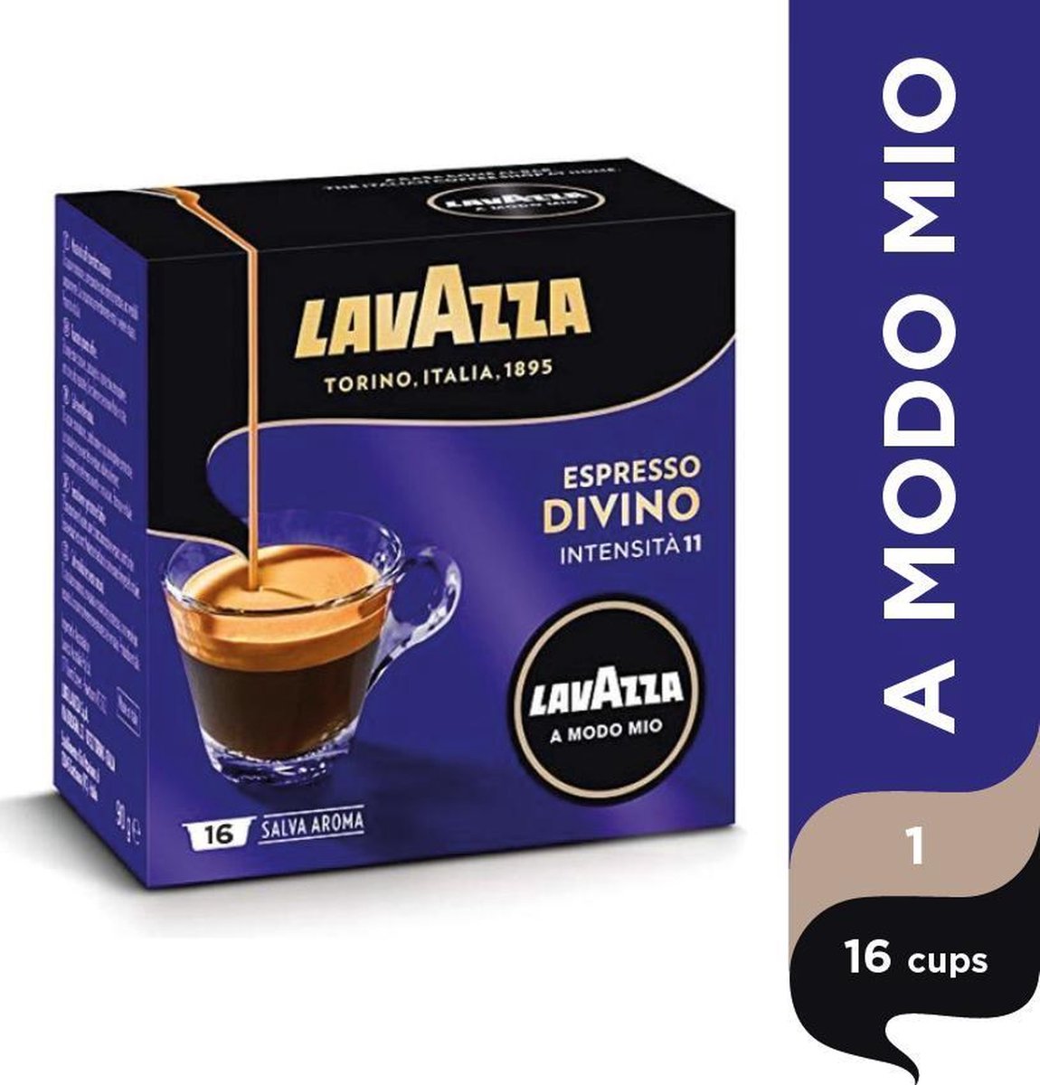 Lavazza A Modo Mio Ground Coffee Capsules Pack of 16 Cremosamente Blend