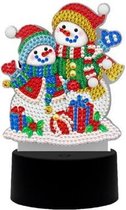 Diamond Painting "JobaStores®" 3D Illusie Lamp Kerst (Sneeuwpoppetjes)