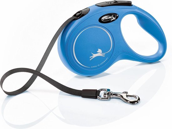 Flexi New Classic Tape - Hondenriem - Blauw - S - 5 m - (<15 kg)