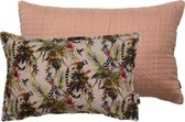 Sierkussen - Kussen Duo Matelasse En Fluweel Print In Een Rose Combinatie (set Van 2 Stuks)