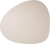 1x Skinnatur Placemat leder  – Linen – beige – 46x40cm - gerecycleerd leer – tafeldecoratie - onderlegger