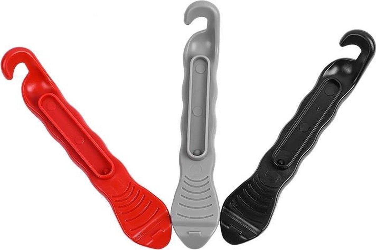 Bandenlichters set van 3 | Kunststof | Compact | Zeer Sterk | Handig Design | Inschuifbaar | Zwart - Zwart