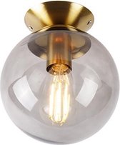 QAZQA pallon - Art Deco Plafondlamp - 1 lichts - Ø 200 mm - Goud/messing - Woonkamer | Slaapkamer | Keuken