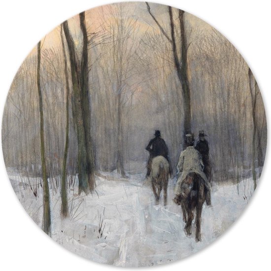 Graphic Message Print op Cirkel Mauve - Ruiters Haagse Bos - Muurcirkel - Wandcirkel