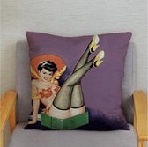 Kussenhoes Retro Pin-Up met grote hoed jaren 20