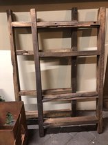 Robuste oud hard houten decoratie ladder 80h 40b