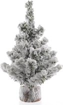 Mini Kerstboom met Sneeuw - Decoratieve Kunstkerstboom - 1 stuk - 20 cm x Ø10 cm - Kerstdecoratie  - Kerstversiering binnen