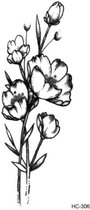 Temporary tattoo | tijdelijke tattoo | fake tattoo | bloem - flower | 6 x 10.5 cm