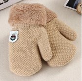 Nieuwe Collectie Winter Baby / Dreumes handschoenen met Koordjes Jongens/Meisjes 0-12 mnd Kleur: Beige