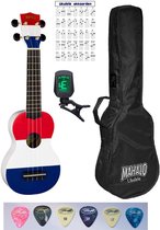 Mahalo sopraan ukulele starter pakket Nederlandse vlag + stemapparaat + draagtas + 6 plectrums + akkoordenkaart