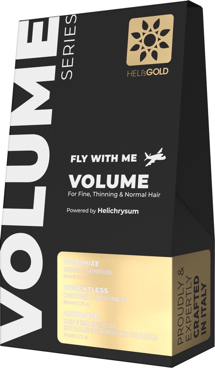 Heli's Gold Volume series Fly with me kit voor fijn en normaal haar