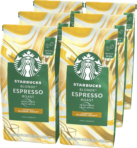 Starbucks Blonde Espresso Roast koffie - koffiebonen - 6 zakken à 200 gram - Starbucks