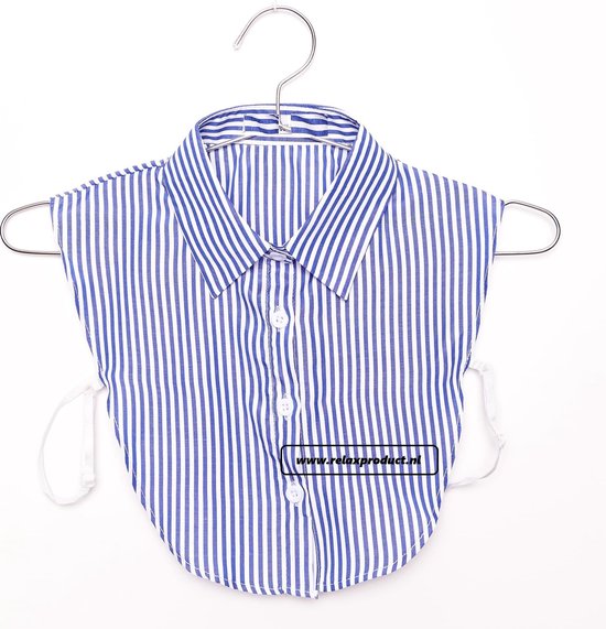 Blouskraagje - Kraagje - Kraag voor onder blouse - Nette kraag - Blauw - Wit - Gestreept kraagje