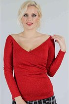 Voodoo Vixen Off shoulder top -M- Starlynn Snowflake Rood
