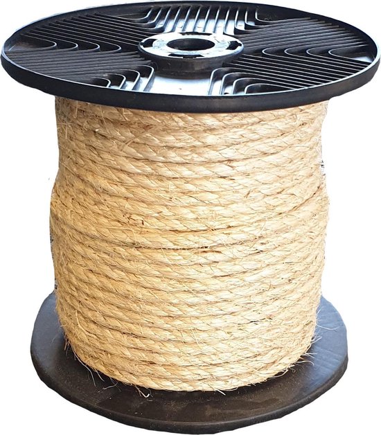 Sisaltouw - sisal - touw - 4mm x 220mtr - haspel ( voor o.a. krabpalen )