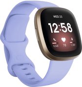 Shop4 - Fitbit Versa 4 Bandje - Fitbit Versa 3 Bandje - Fitbit Sense 2 Bandje - Fitbit Sense Bandje - Small Siliconen - Paars