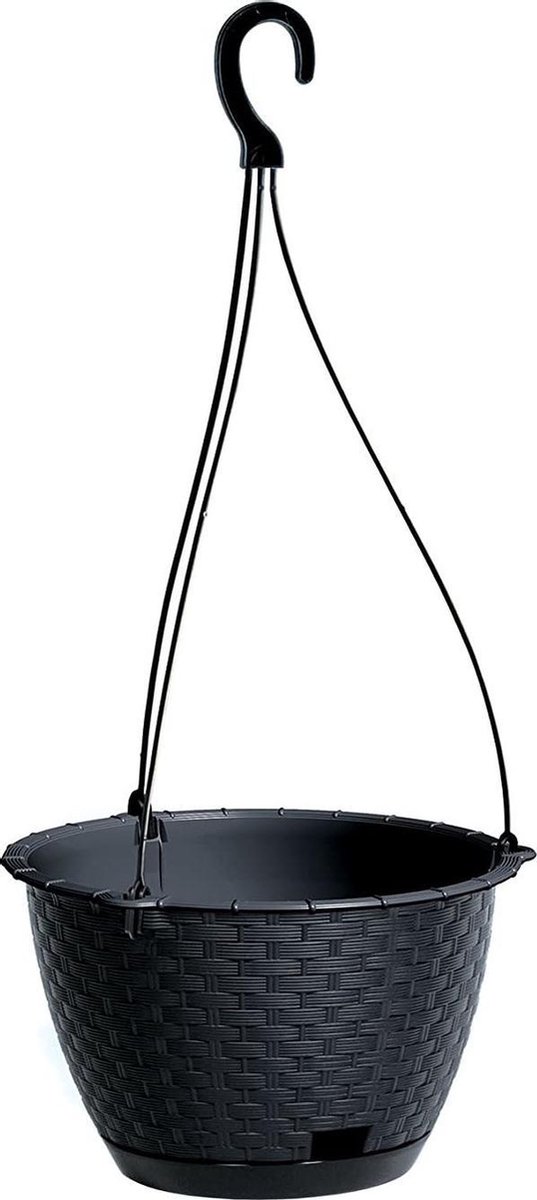 BOFUNX 4 stuks hangende bloempotten voor balkon, reling, omheining en tuin, metalen bloempotten om op te hangen, plantenpotten, hangpotten, balkonpot met afneembare haak, 26 x 9,5 x 13 cm