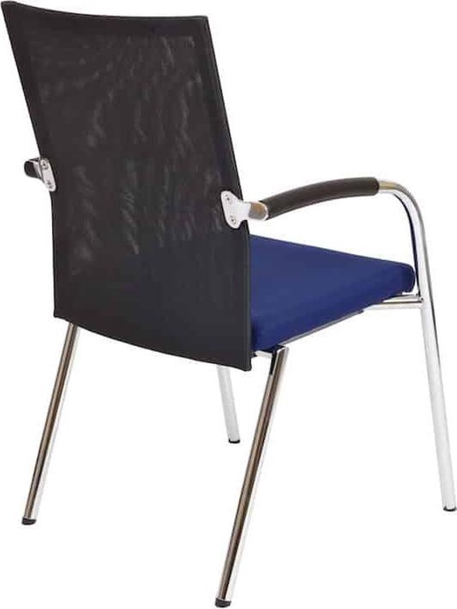 ABC Kantoormeubelen Vergaderstoel F260 4-poots frame met zwarte rug mesh en grijze zitting Grijs